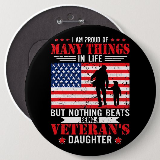 Proud Veterans Tochter 20 Button (Vorne & Hinten)