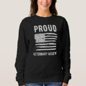 Proud Veterinary Assistant Profession American Fla Sweatshirt (Vorderseite)