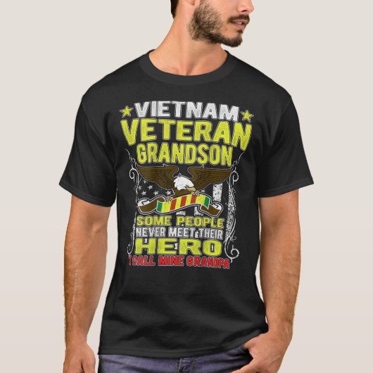  Proud Vietnam Veteran Grandson - Militär T-Shirt (Vorderseite)