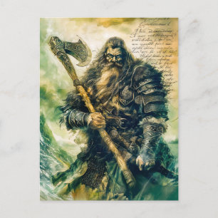Proud Viking Warrior in der Rüstung Feiertagspostkarte
