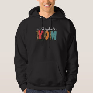 Proud Volleyball Ball Mama für Frauen Leopard Voll Hoodie