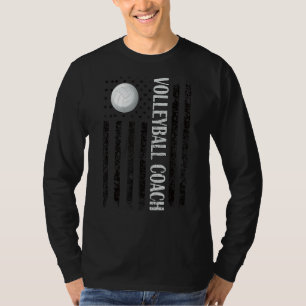 Proud Volleyball Coach US Flag Volleyball Gecoacht T-Shirt