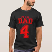 Proud Volleyball Dad Number 4 R T-Shirt (Vorderseite)