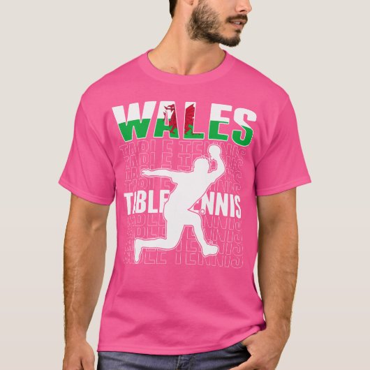 Proud Wales Table Tennis Lovers Jersey Pride Welsh T-Shirt (Vorderseite)