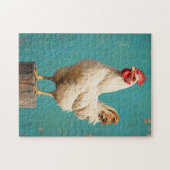 Proud White Chicken Puzzle (Horizontal)