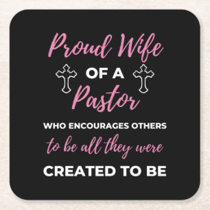 Proud Wife Of A Pastor Who Ermutigungen Rechteckiger Pappuntersetzer