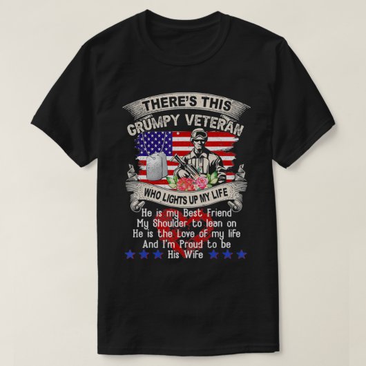 Proud Wife of Grumpy Veteran T-Shirt (Design vorne)