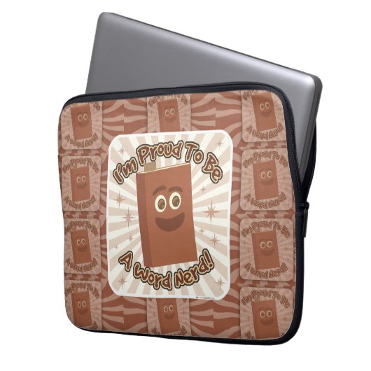Proud Word Nerd Muster Slogan Spaß Kunst Laptopschutzhülle (Vorderseite Links)