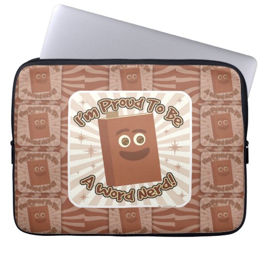 Proud Word Nerd Muster Slogan Spaß Kunst Laptopschutzhülle (Vorderseite)