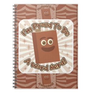 Proud Word Nerd Pattern Fun Slogan Notizblock