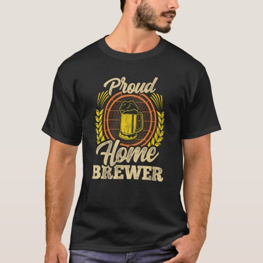 Proud Zuhause Brewer Homebrewing Malt Hop Craftbee T-Shirt (Vorderseite)