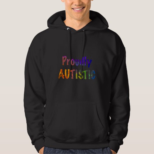 Proudly Autistic Rainbow Hoodie (Vorderseite)