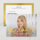 Proudly Brushed Abschluss Ankündigung/Einladung Einladungspostkarte (Vorne/Hinten)