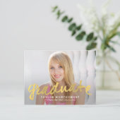 Proudly Brushed Abschluss Ankündigung/Einladung Einladungspostkarte (Stehend Vorderseite)