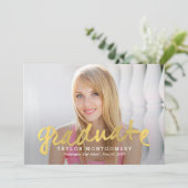 Proudly Brushed Abschluss Ankündigung - Gold (Stehend Vorderseite)