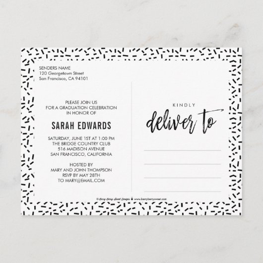 Proudly Brushed Abschluss Postkarte (Rückseite)