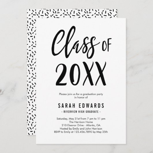 Proudly Brushed EDITABLE COLOR Graduation Party Einladung (Vorne/Hinten)