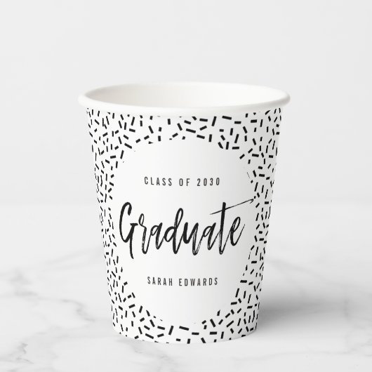 Proudly Brushed Graduation Party Paper Cup Pappbecher (Vorderseite)