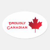Proudly Canadian Patch Ovaler Aufkleber (Vorderseite)