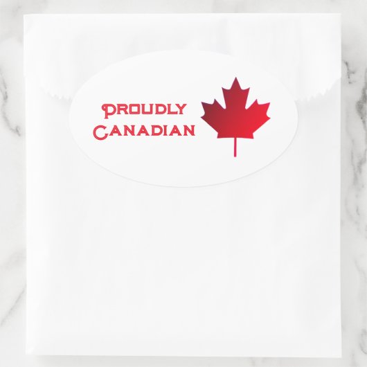 Proudly Canadian Patch Ovaler Aufkleber (Tasche)
