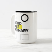 Proudly Ordinary Zweifarbige Tasse (Vorderseite Links)
