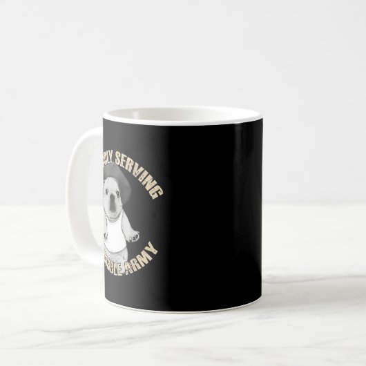 Proudly Serving The Bble Army Funny Meme Dog Kaffeetasse (Vorderseite Links)