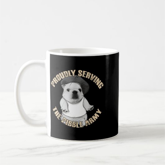 Proudly Serving The Bble Army Funny Meme Dog Kaffeetasse (Links)