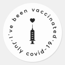 Proudly Vaccinated Heart Needle Design Runder Aufkleber