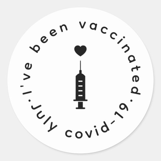 Proudly Vaccinated Heart Needle Design Runder Aufkleber (Vorderseite)