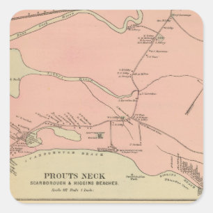 Prouts Neck Scarborough, Higgins Strände Quadratischer Aufkleber