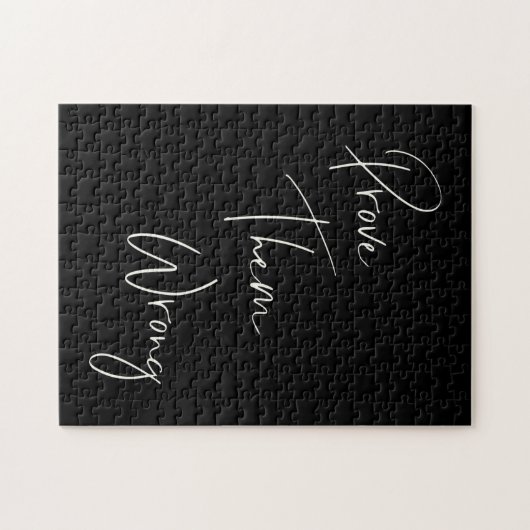 Prove Them Wrong Inspirational Quote Black White Puzzle (Horizontal)