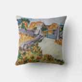 Provence Bauernhof im Stil von Van Gogh Kissen (Rückseite)