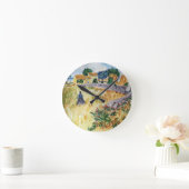 Provence Bauernhof im Stil von Van Gogh Runde Wanduhr (Zuhause)