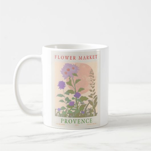 Provence Blume Market Poster Kaffeetasse (Links)