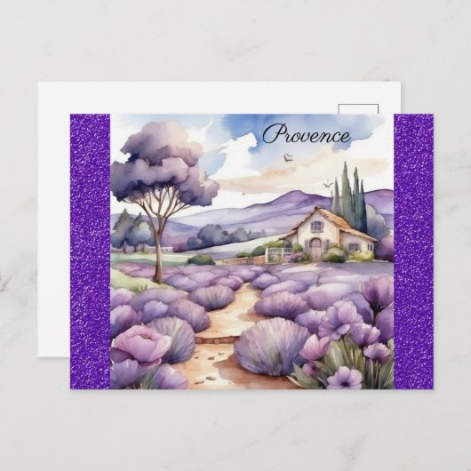 Provence France Französisch Lavender Field Waterco Postkarte (Vorne/Hinten)