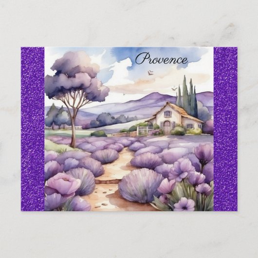 Provence France Französisch Lavender Field Waterco Postkarte (Vorderseite)