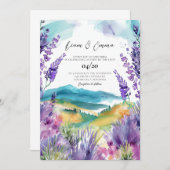 Provence France Lavender Aquarell Hochzeit Einladung (Vorne/Hinten)