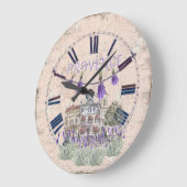 Provence France Lavender Blume Sommer Liebe Große Wanduhr (Winkel)