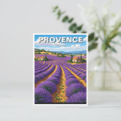 Provence France Lavender Fields Travel Postkarte (Stehend Vorderseite)