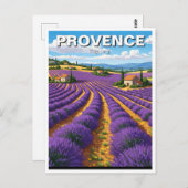 Provence France Lavender Fields Travel Postkarte (Vorne/Hinten)
