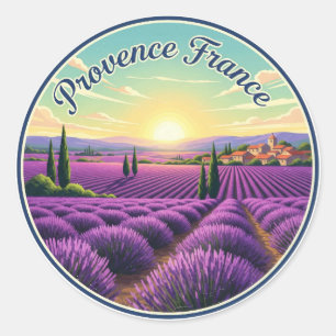 Provence France Lavender Fields Travel Runder Aufkleber