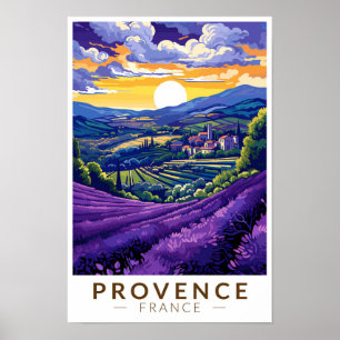 Provence France Lavender Travel Art Vintag Poster