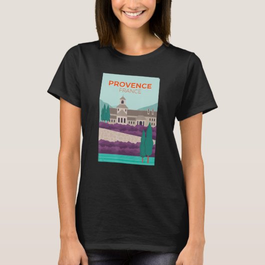 Provence France Picture Illustration Lavender T-Shirt (Vorderseite)