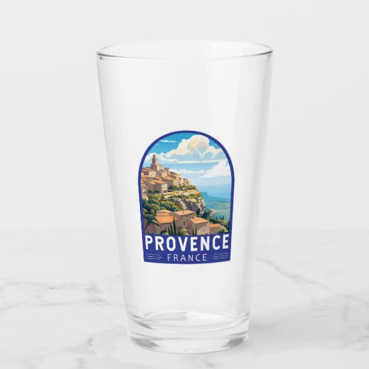 Provence France Travel Art Vintag Glas (Vorderseite)