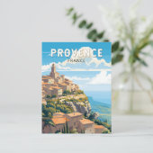 Provence France Travel Art Vintag Postkarte (Stehend Vorderseite)
