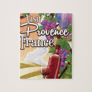 Provence France Vineyeard Reiseplakat Puzzle