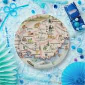 Provence Frankreich Karte Pappteller (Party)