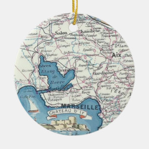 Provence Frankreich Vintage Karte Keramik Ornament