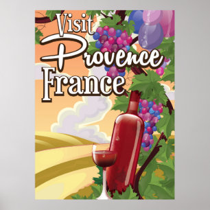 Provence Frankreich Weinberg Reiseplakat Poster