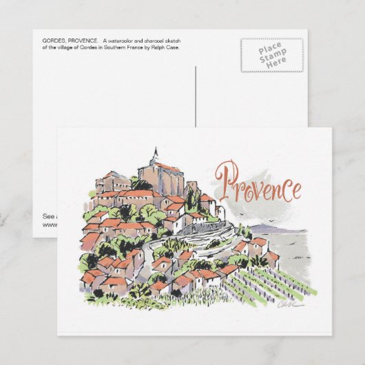 Provence Gordes Postkarte (Vorne/Hinten)